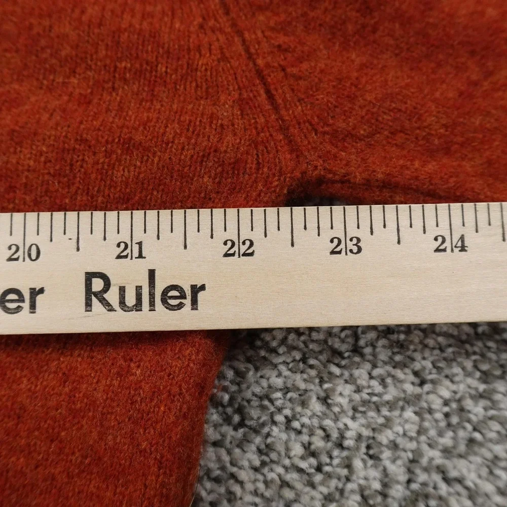 VTG Old Navy Sweater Mens L Orange Lambswool V Neck Knit Pullover 90s Y2K‎